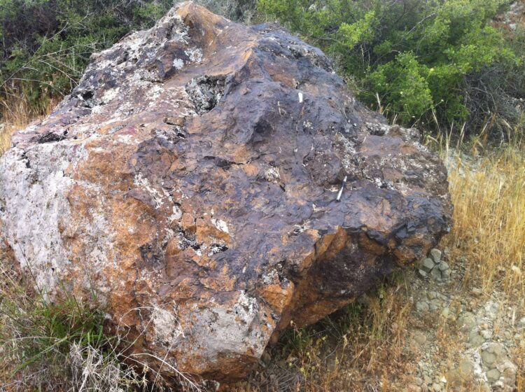 Boulder of silicified umber in Cyprus