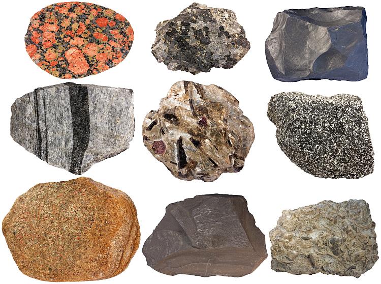 sedimentary rock types list